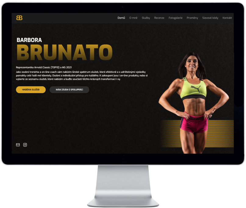 Návrh webu fitness trenérky Barbora Brunato od Lubomíra Hrdličky