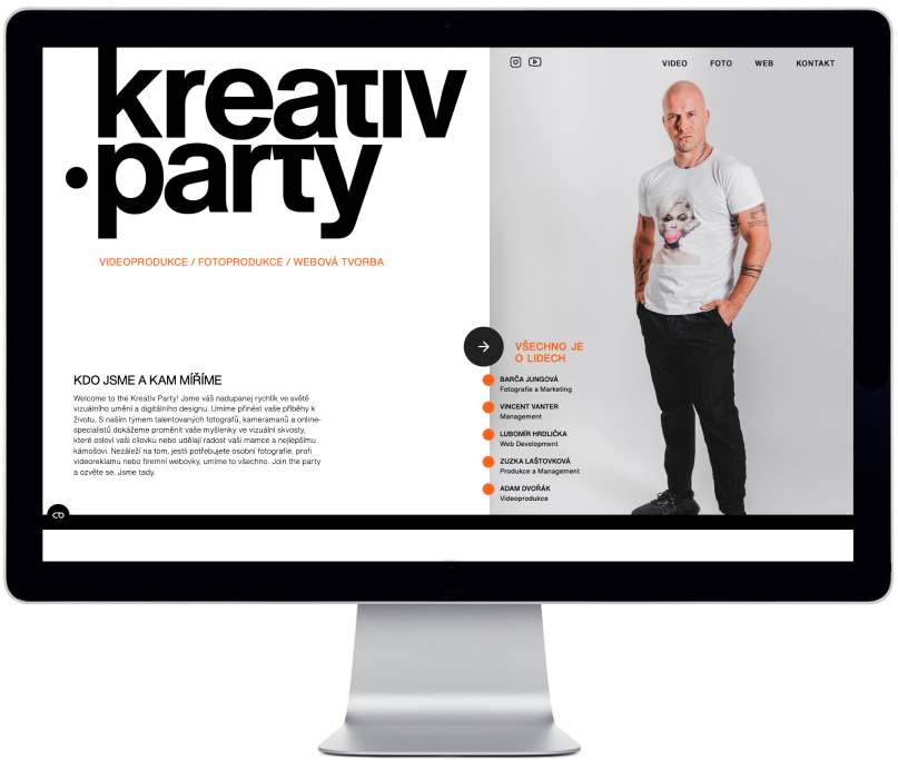 Návrh webu Kreativ Party od Lubomíra Hrdličky